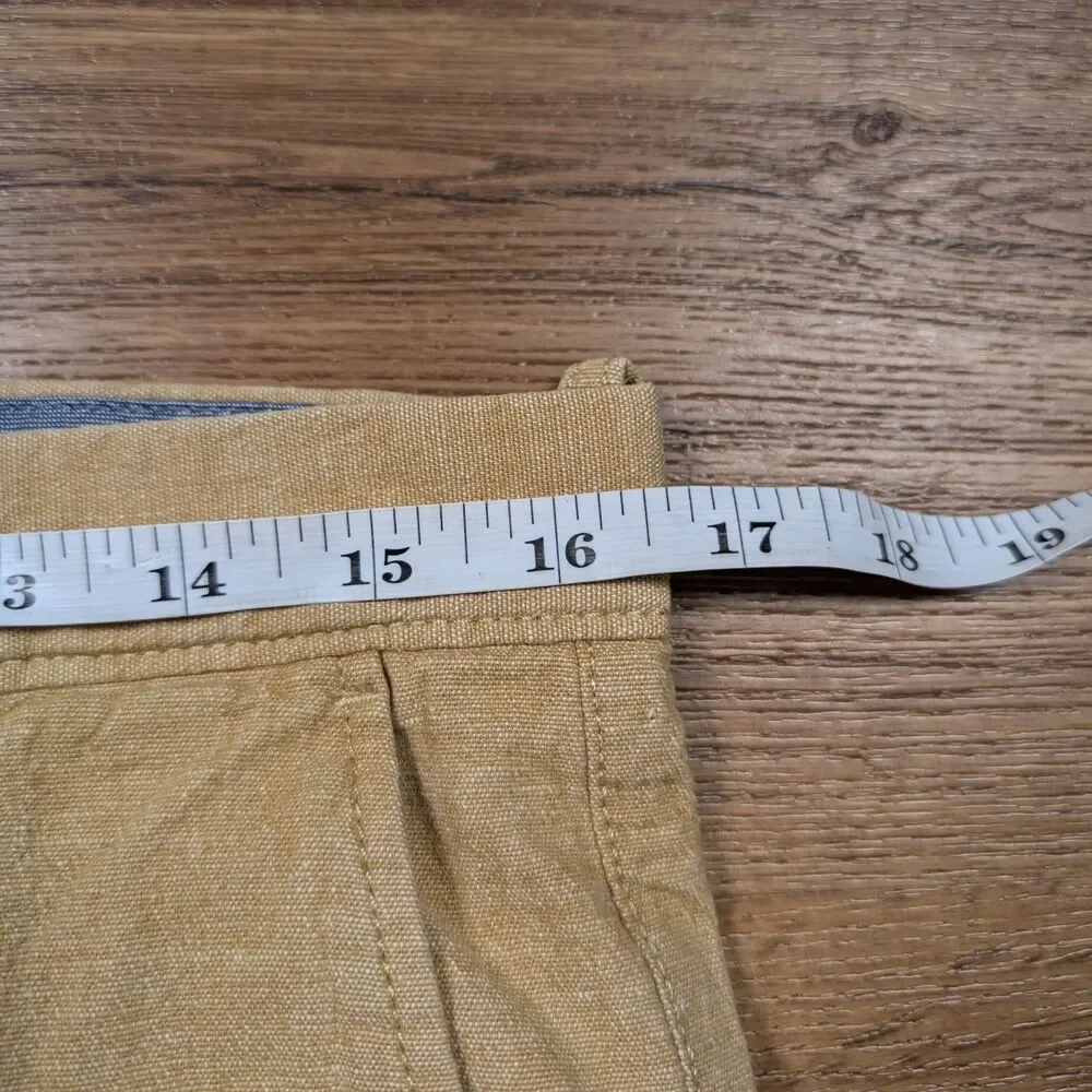 J Crew 770 Straight Chino Pants Mens 32x34(32) Beige Linen Blend Preppy Office